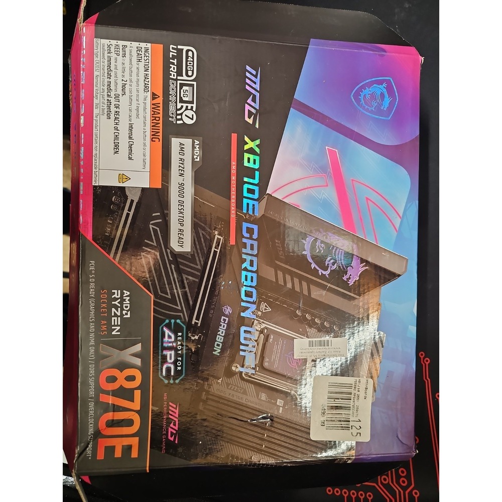 MSI MPG X870E CARBON WIFI7 ATX AMD AM5 DDR5 Gaming Motherboard